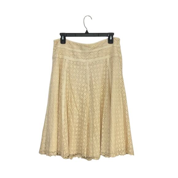 Nougat London Dresses & Skirts - VTG Y2K Nougat London Cream Eyelet Midi Skirt Sz Medium (2) 100% Cotton Peasant